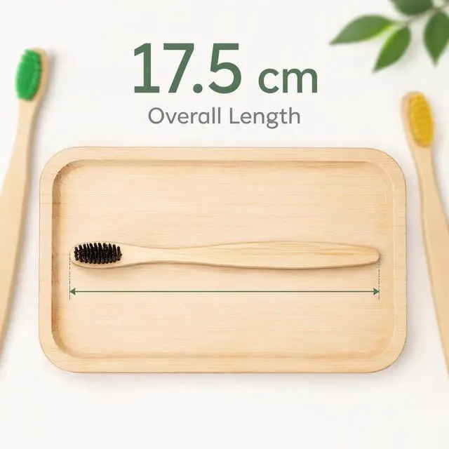 Alt view image 3 of 7 - 10 Vibrant Colors Bamboo Toothbrushes | BPA Free Soft Bristles Toothbrushes | Biodegradable & Compostable Eco-Friendly Toothbrushes | Natural Wooden Toothbrush - 100% Recycled Packaging