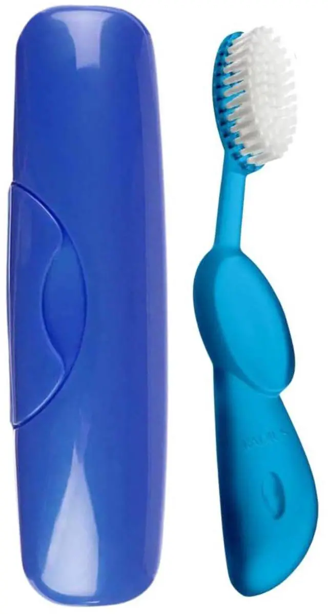 Main image of Toothbrush Original Big Brush, BPA Free and ADA Accepted, Right Hand, Blue Brush and Blue Case