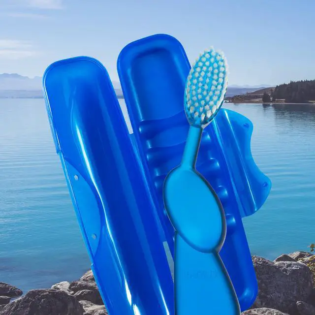 Alt view image 4 of 7 - Toothbrush Original Big Brush, BPA Free and ADA Accepted, Right Hand, Blue Brush and Blue Case