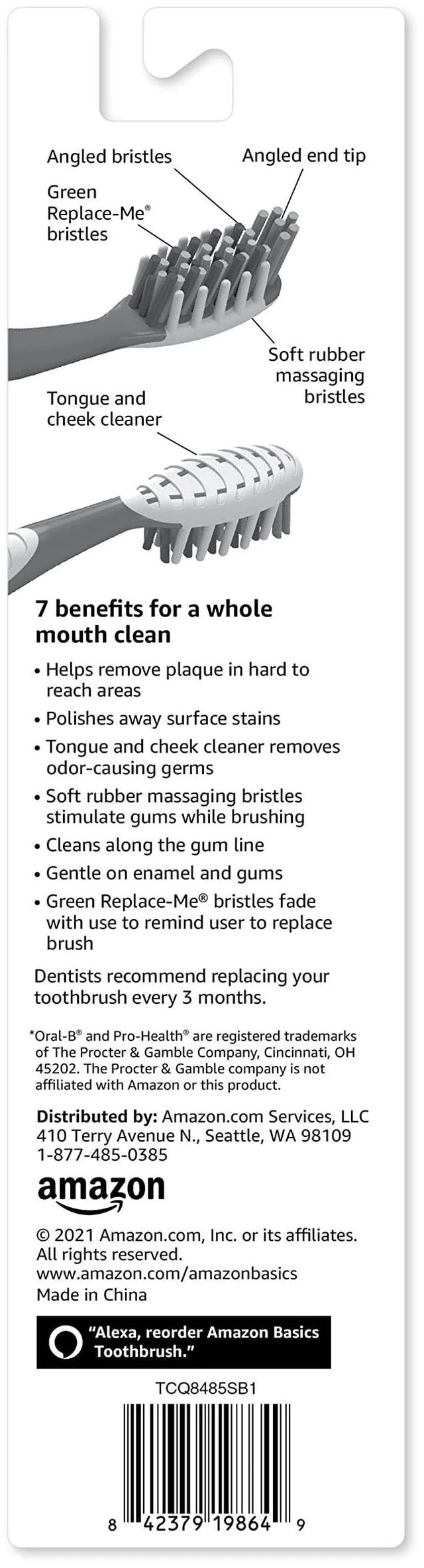 Alt view image 2 of 6 - MultiPro Toothbrushes with Angled Bristles, Soft, 4 Count, Pack of 1