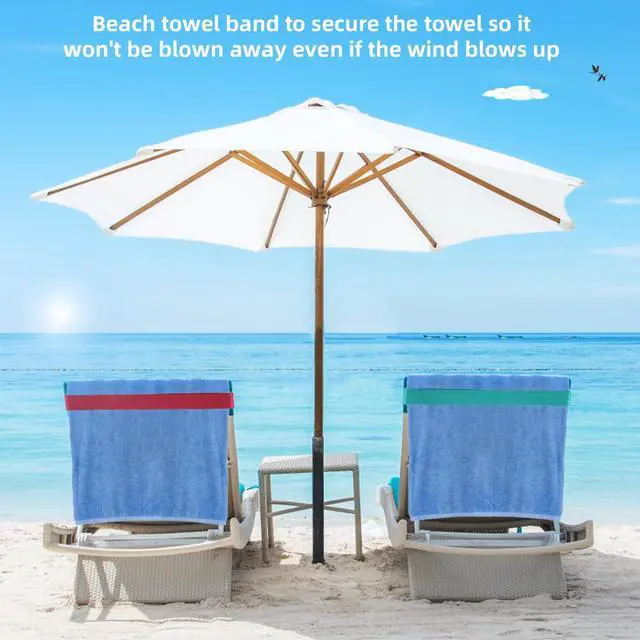 Alt view image 5 of 5 - Bands (4 Pack), Cruise Ship & Beach Essentials Better Than Clips | Beach,Pool & Cruise Chairs, Windproof Elastic Straps Stretch Extra Durable, Summer Travel Vacation Accessories(4 colors)
