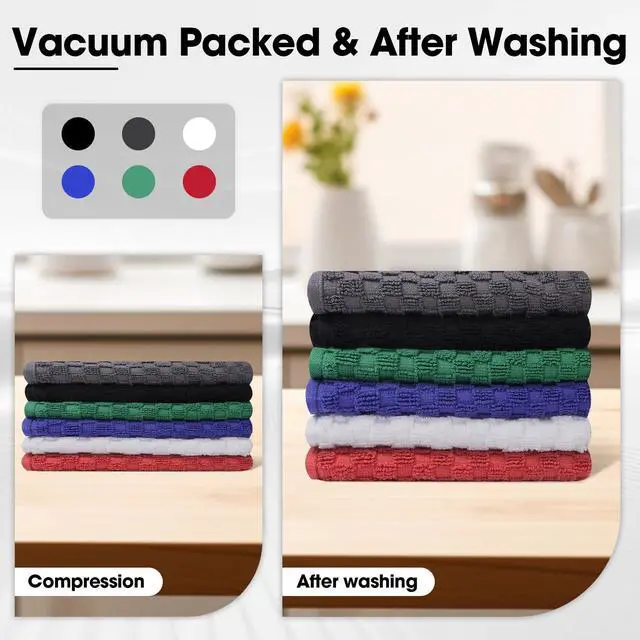 Alt view image 7 of 7 - 100% Cotton Wash Cloth, 12x12 Inch, 6 Pack, 6 Colors | Highly Absorbent, Soft Feel Fingertip Towels, Machine Washable, For Bathroom, Gym, Hotel, Spa and Kitchen