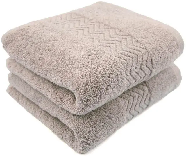 Main image of 100% Cotton Hand Towels for Bathroom Set of 2, Highly Absorbent | Ultra Soft and Quick-Drying Face Towels, Guest Bathroom Use, 13 x 28 Inch (Khaki)