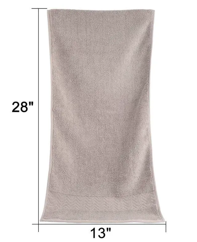 Alt view image 3 of 6 - 100% Cotton Hand Towels for Bathroom Set of 2, Highly Absorbent | Ultra Soft and Quick-Drying Face Towels, Guest Bathroom Use, 13 x 28 Inch (Khaki)