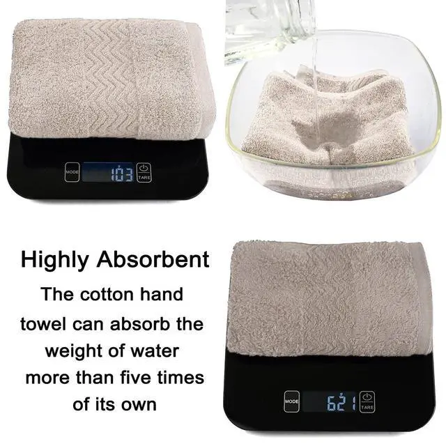 Alt view image 6 of 6 - 100% Cotton Hand Towels for Bathroom Set of 2, Highly Absorbent | Ultra Soft and Quick-Drying Face Towels, Guest Bathroom Use, 13 x 28 Inch (Khaki)