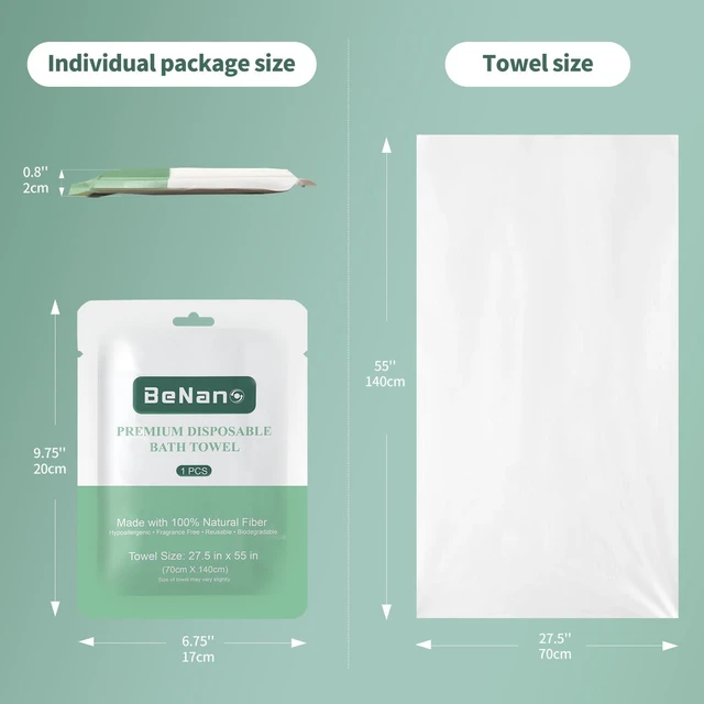 Alt view image 2 of 5 - 55 in x 27.5 in Disposable Bath Towels | Ready to Use, 4 Pack | Sanitary, disposable bath towels. 100% USDA Biobased. Elevate experience in salons, hotels, massage, camping and travel