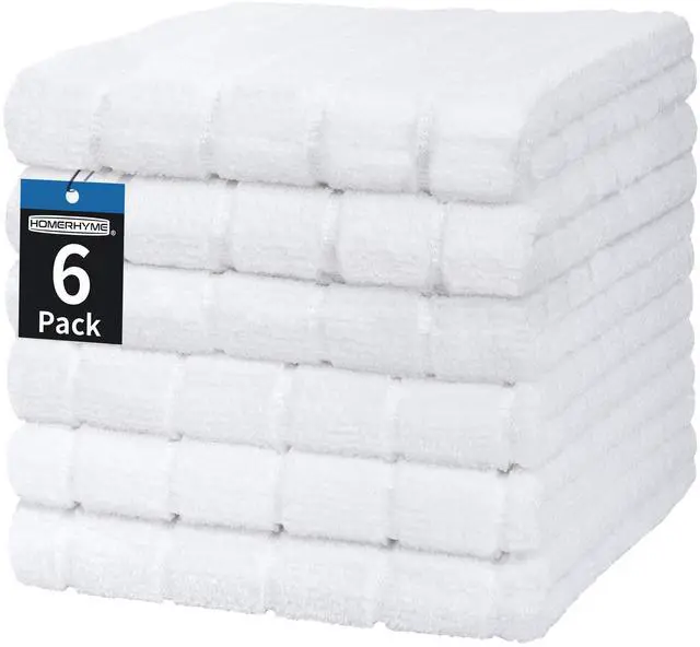 Main image of White Hand Towels, 6 Pack 25''*15'' Microfiber Hand Towels for Bathroom Kitchen, All-Purpose Quick Dry Lint Free Soft Absorbent Wash Cloths, Gym Towels Bath Towels Bulk for Yoga Spa Hotel