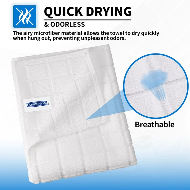 Alt view image 5 of 7 - White Hand Towels, 6 Pack 25''*15'' Microfiber Hand Towels for Bathroom Kitchen, All-Purpose Quick Dry Lint Free Soft Absorbent Wash Cloths, Gym Towels Bath Towels Bulk for Yoga Spa Hotel
