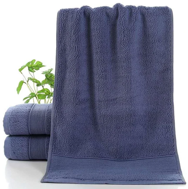Alt view image 7 of 7 - Cotton Bath Hand Towels 14" x 30", Thick Hand Towel Face Towel, Bathroom Cloth, Soft and Absorbent Washcloths Set for Home Hotel (Blue-2 Pack)