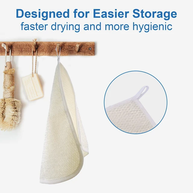 Alt view image 6 of 7 - Exfoliating Washcloth (3 Pack), Shower Cloth for Body and Face Exfoliator Scrubber, Two Sides Exfoliate Shower Rag Wash Cloths Nylon Cotton Loofah Sponge Scrub Towel estropajos para el cuerpo