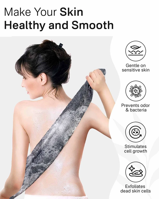 Alt view image 6 of 7 - Exfoliating Washcloth Towel, Back Scrubber for Shower for Women, Exfoliating Body Scrubber, Loofah Sponge Wash Cloth, Korean Japanese Exfoliating Shower Towel, Exfoliator Washer for Bath