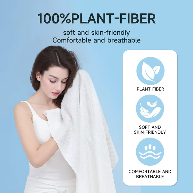 Alt view image 7 of 7 - 5 Pcs Disposable Bath Towels for Travel Larger And Thicker, 55.1 x 27.5" | Disposable Towels Travel Towel Reusable for Hotel Travel Essential, for Hiking Camping Sports Swimming and Traveling