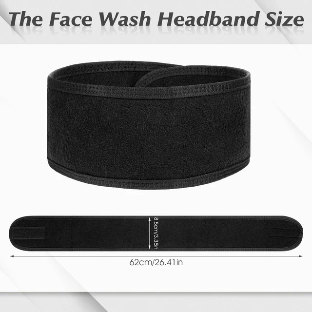 Alt view image 3 of 7 - 4 Pack Spa Facial Headbands for Women, Adjustable Towel Headband | Soft towel cloth, adjustable hook-and-loop fit, keeps hair back for face wash, makeup, spa, shower, yoga,spa self-care gifts