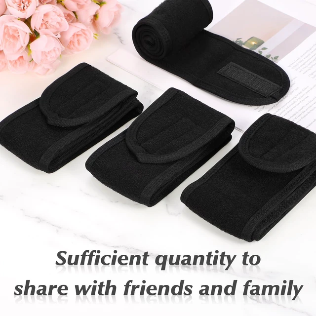 Alt view image 6 of 7 - 4 Pack Spa Facial Headbands for Women, Adjustable Towel Headband | Soft towel cloth, adjustable hook-and-loop fit, keeps hair back for face wash, makeup, spa, shower, yoga,spa self-care gifts