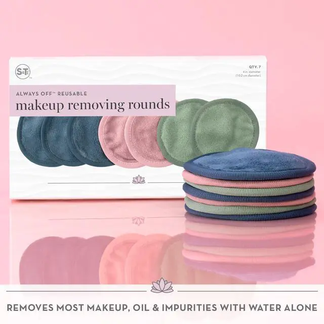 Alt view image 2 of 6 - Makeup Remove Wipes, 7 Pack + Bag, 4" Diameter, Assorted Colors | Soft Microfiber, Laundry and Storage Bag Included, Reusable, Machine Washable, Remove Makeup, Travel Essential