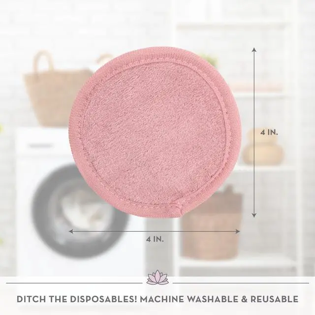 Alt view image 6 of 6 - Makeup Remove Wipes, 7 Pack + Bag, 4" Diameter, Assorted Colors | Soft Microfiber, Laundry and Storage Bag Included, Reusable, Machine Washable, Remove Makeup, Travel Essential