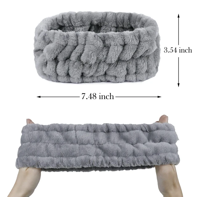 Alt view image 3 of 7 - 3 Pack Microfiber Towel Headbands for Washing Face, Facial Headbands Makeup Headband Spa Headband Skincare Headband Fash Wash Headband for Women and Girls