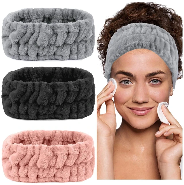 Main image of 3 Pack Microfiber Towel Headbands for Washing Face, Facial Headbands Makeup Headband Spa Headband Skincare Headband Fash Wash Headband for Women and Girls