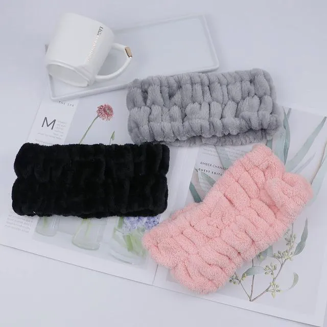 Alt view image 7 of 7 - 3 Pack Microfiber Towel Headbands for Washing Face, Facial Headbands Makeup Headband Spa Headband Skincare Headband Fash Wash Headband for Women and Girls