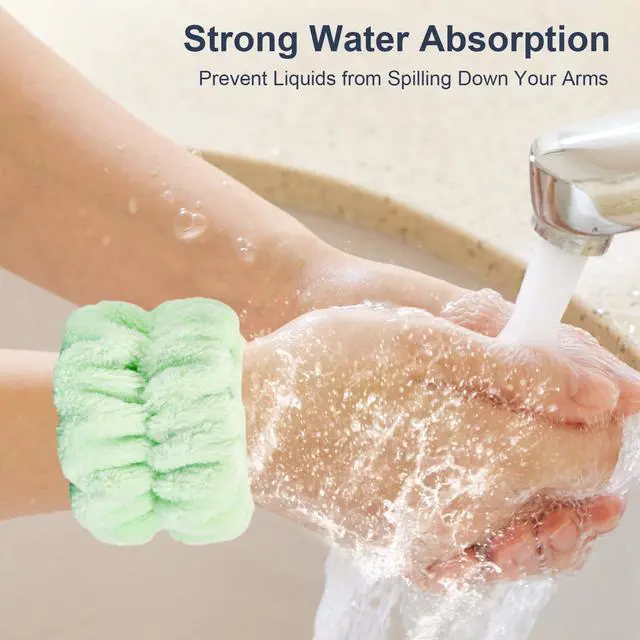 Alt view image 2 of 7 - 2 Pcs Wrist Bands for Washing Face, Microfiber Wrist Towels for Washing Face, Spa Wristbands for Washing Face, Face Wash Wristbands, Arm Bands for Washing Face for Woman and Children