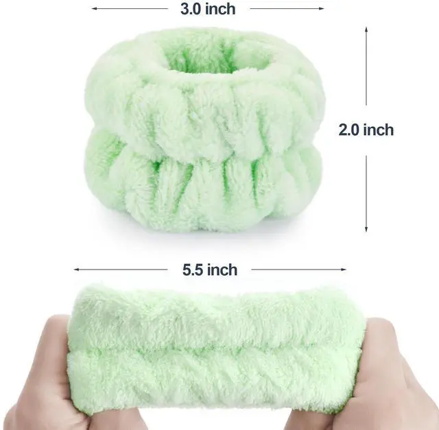 Alt view image 4 of 7 - 2 Pcs Wrist Bands for Washing Face, Microfiber Wrist Towels for Washing Face, Spa Wristbands for Washing Face, Face Wash Wristbands, Arm Bands for Washing Face for Woman and Children