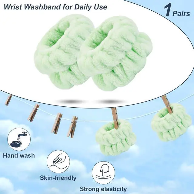 Alt view image 7 of 7 - 2 Pcs Wrist Bands for Washing Face, Microfiber Wrist Towels for Washing Face, Spa Wristbands for Washing Face, Face Wash Wristbands, Arm Bands for Washing Face for Woman and Children