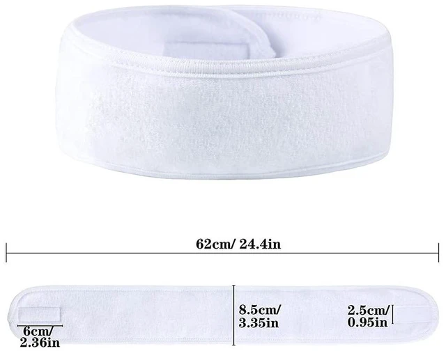 Alt view image 2 of 6 - 4PCS Facial Spa Headbands for wahsing Face Makeup Shower Bath Wrap (White)