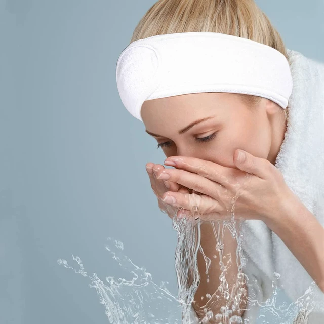 Alt view image 5 of 6 - 4PCS Facial Spa Headbands for wahsing Face Makeup Shower Bath Wrap (White)