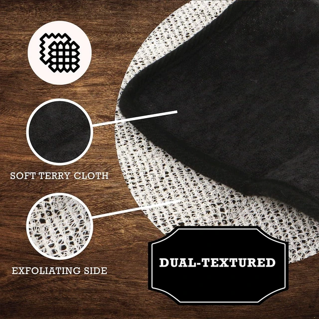 Alt view image 4 of 7 - Terry Wash Cloths for Face and Body, Dual-Sided Cleansing and Exfoliating Washcloths, Machine Wash, Black, 3 Count