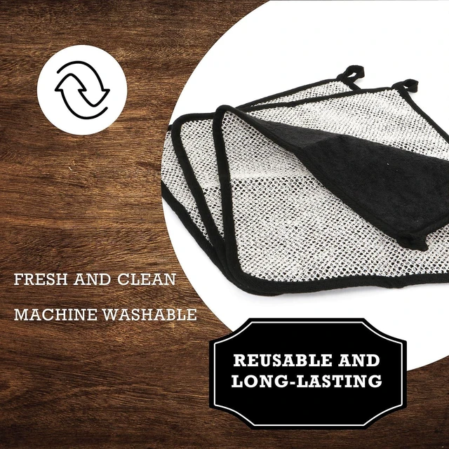 Alt view image 6 of 7 - Terry Wash Cloths for Face and Body, Dual-Sided Cleansing and Exfoliating Washcloths, Machine Wash, Black, 3 Count