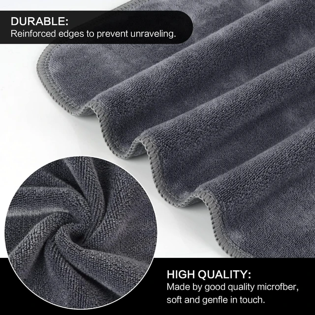 Alt view image 3 of 7 - Microfiber Facial Cloths Fast Drying Washcloth 12inch x 12inch Grey 2 pack
