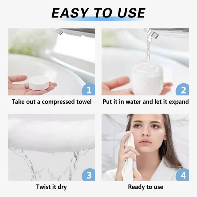 Alt view image 6 of 7 - 120 Pcs Compressed Towels, Camping, Disposable Face Compressed Towels, Magic Towel, Compressed Towel for Travel, Camping,Hiking (8x9in) (White 120)