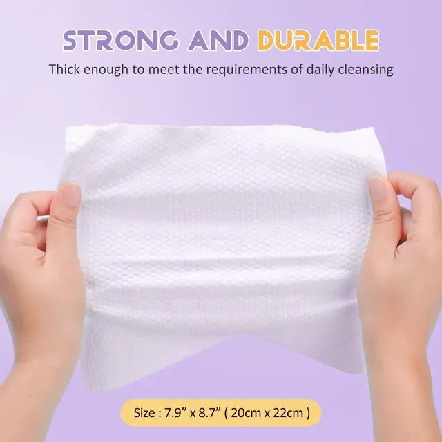 Alt view image 3 of 7 - 100 Count Disposable Face Towels Ultra Soft Hand Washcloth Lint-Free Dry Wipes Biodegradable Facial Cleansing Towelettes (100 Count 1 Pack)