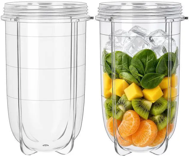 Main image of 2 Pack 16oz Replacement Cups for Magic Bullet 250W Blender | Food Grade Plastic Blender Cups, Fits 250W Magic Bullet MB1001 Series, Ideal for Fitness Shakes, Smoothies, & Daily Meal Prep