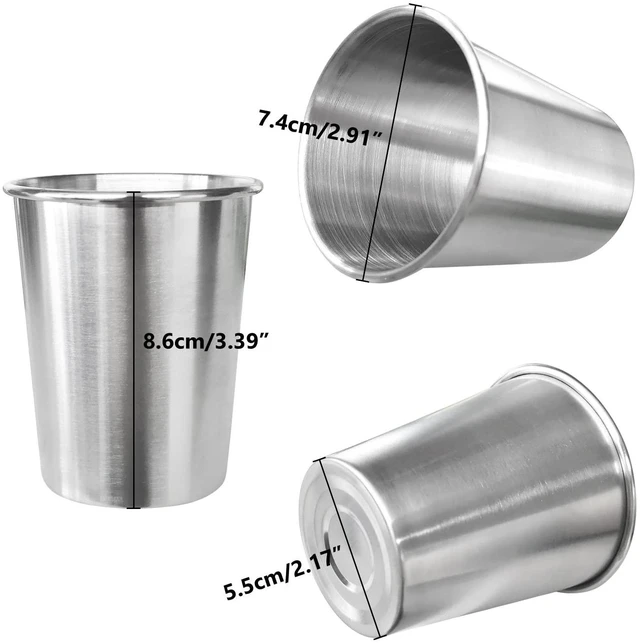 Alt view image 4 of 7 - 6 Pack 8 oz Stainless Steel Kids Cups, Children's Pint Cups, Stackable Metal Cups, Shatterproof Drinking Glasses
