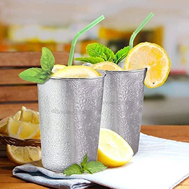 Alt view image 6 of 7 - 6 Pack 8 oz Stainless Steel Kids Cups, Children's Pint Cups, Stackable Metal Cups, Shatterproof Drinking Glasses