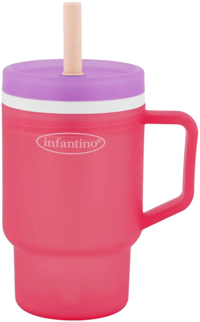 Main image of My 1st Tumbler Plastic Sippy Cup, Hibiscus, Straw Cup, 10oz | Sip, carry, repeat. Easy-to-hold hard plastic tumbler. Leak-resistant straw for little sippers on the go