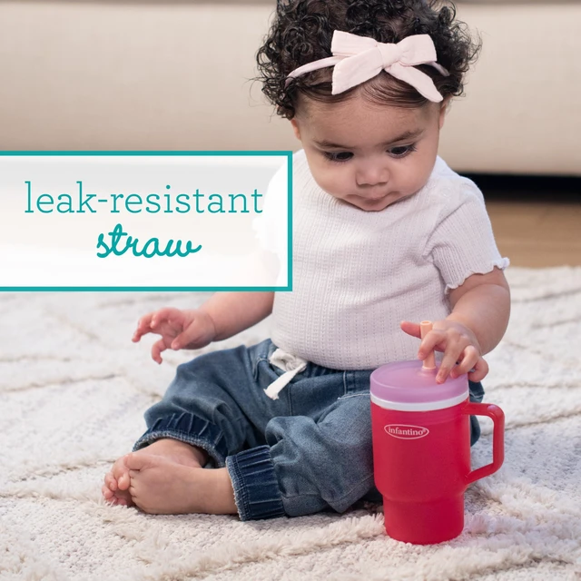Alt view image 3 of 6 - My 1st Tumbler Plastic Sippy Cup, Hibiscus, Straw Cup, 10oz | Sip, carry, repeat. Easy-to-hold hard plastic tumbler. Leak-resistant straw for little sippers on the go