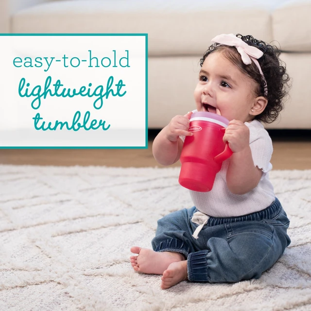 Alt view image 4 of 6 - My 1st Tumbler Plastic Sippy Cup, Hibiscus, Straw Cup, 10oz | Sip, carry, repeat. Easy-to-hold hard plastic tumbler. Leak-resistant straw for little sippers on the go
