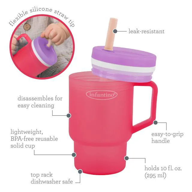 Alt view image 5 of 6 - My 1st Tumbler Plastic Sippy Cup, Hibiscus, Straw Cup, 10oz | Sip, carry, repeat. Easy-to-hold hard plastic tumbler. Leak-resistant straw for little sippers on the go