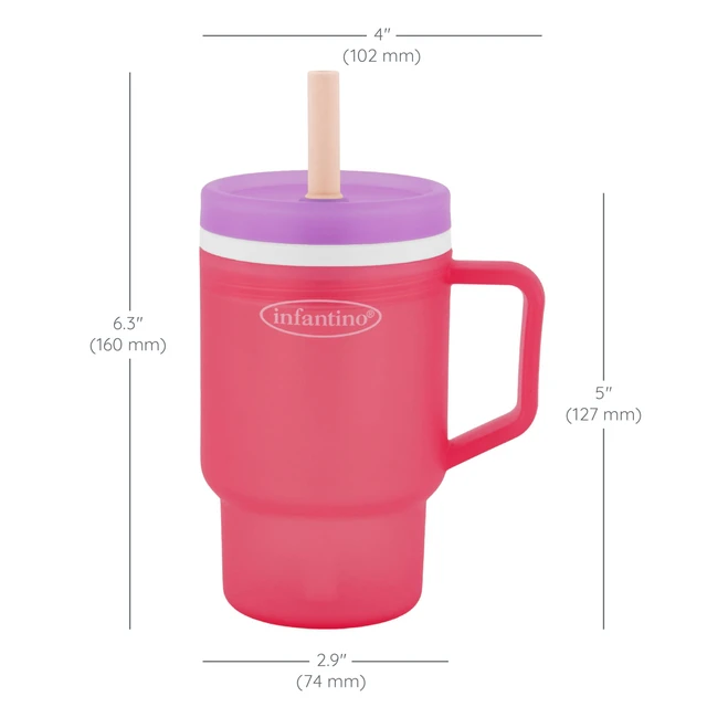 Alt view image 6 of 6 - My 1st Tumbler Plastic Sippy Cup, Hibiscus, Straw Cup, 10oz | Sip, carry, repeat. Easy-to-hold hard plastic tumbler. Leak-resistant straw for little sippers on the go