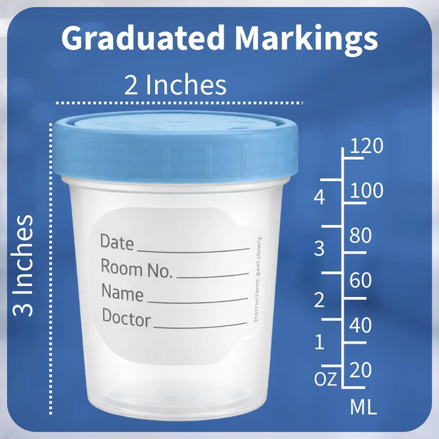 Alt view image 5 of 7 - Sterile Specimen Cups 4 oz, Urine Collection Cups 3 Count | Individually bagged sterile cups with screw-on lids for urine collection, specimen testing, and secure sample handling