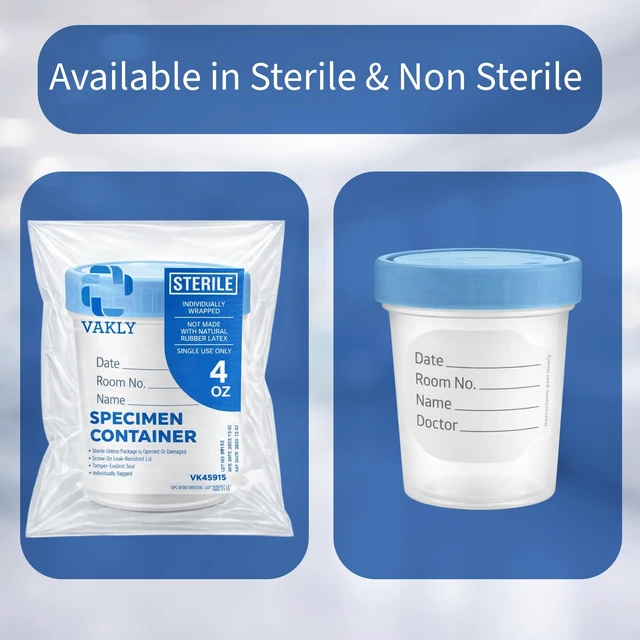 Alt view image 6 of 7 - Sterile Specimen Cups 4 oz, Urine Collection Cups 3 Count | Individually bagged sterile cups with screw-on lids for urine collection, specimen testing, and secure sample handling