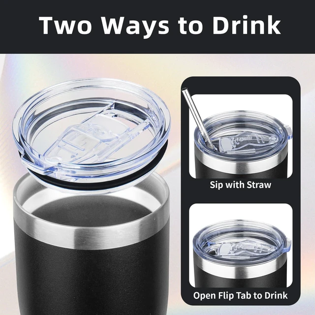 Alt view image 3 of 7 - 20oz Coffee Tumbler with Lid and Straw Double Wall Vacuum Insulated Cup Stainless Steel Travel Mugs Insulated for Hot and Cold Leakproof Powder Coated Tumbler for Indoor and Outdoor