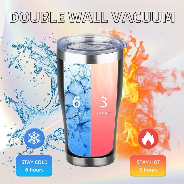 Alt view image 5 of 7 - 20oz Coffee Tumbler with Lid and Straw Double Wall Vacuum Insulated Cup Stainless Steel Travel Mugs Insulated for Hot and Cold Leakproof Powder Coated Tumbler for Indoor and Outdoor