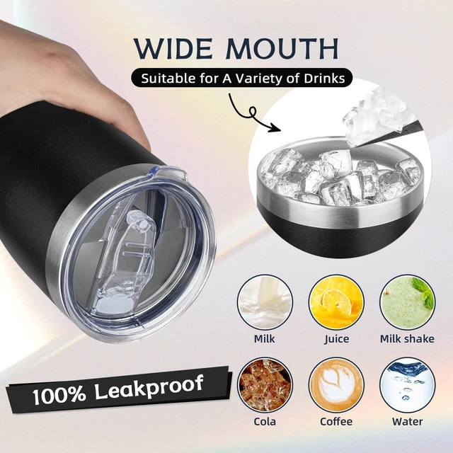 Alt view image 6 of 7 - 20oz Coffee Tumbler with Lid and Straw Double Wall Vacuum Insulated Cup Stainless Steel Travel Mugs Insulated for Hot and Cold Leakproof Powder Coated Tumbler for Indoor and Outdoor