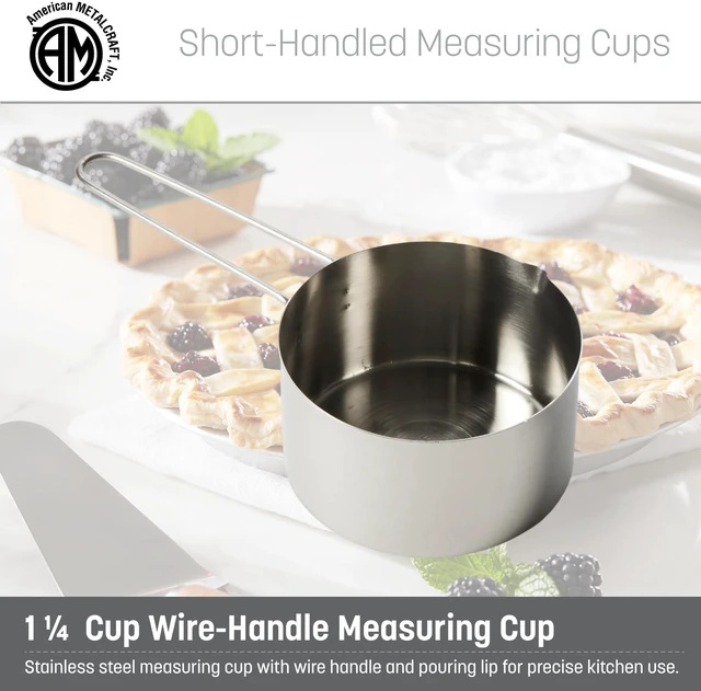 Alt view image 2 of 6 - MCW125 Stainless Steel Measuring Cup, Wire Handle, 1 1/4-Inch Cup