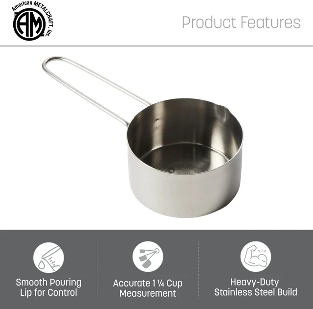 Alt view image 3 of 6 - MCW125 Stainless Steel Measuring Cup, Wire Handle, 1 1/4-Inch Cup