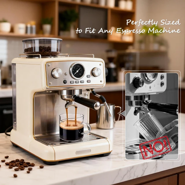 Alt view image 6 of 7 - 4oz Espresso Cups with Handle and Double Spout 2pcs,Coffee Bar Accessories | Glass Espresso Cup Home Baristas,Espresso Machine Essential,Handled/V-Spout Design,Scale Marks,Durable Glass Shot Glasses