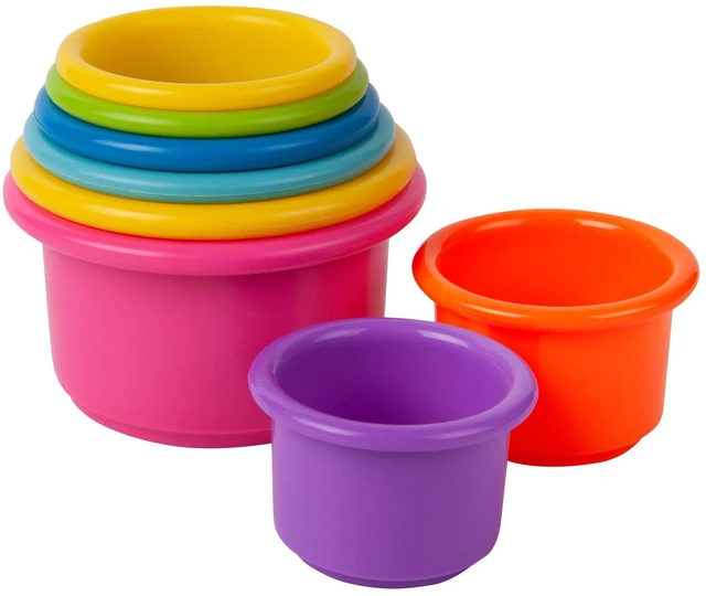 Main image of Stack & Count Stacking Cups - Colorful Baby Stacking Water Toys Set - Stackable Cups for Learning - Baby Bath Toys - Toddler Water Table Toys - 8 Count